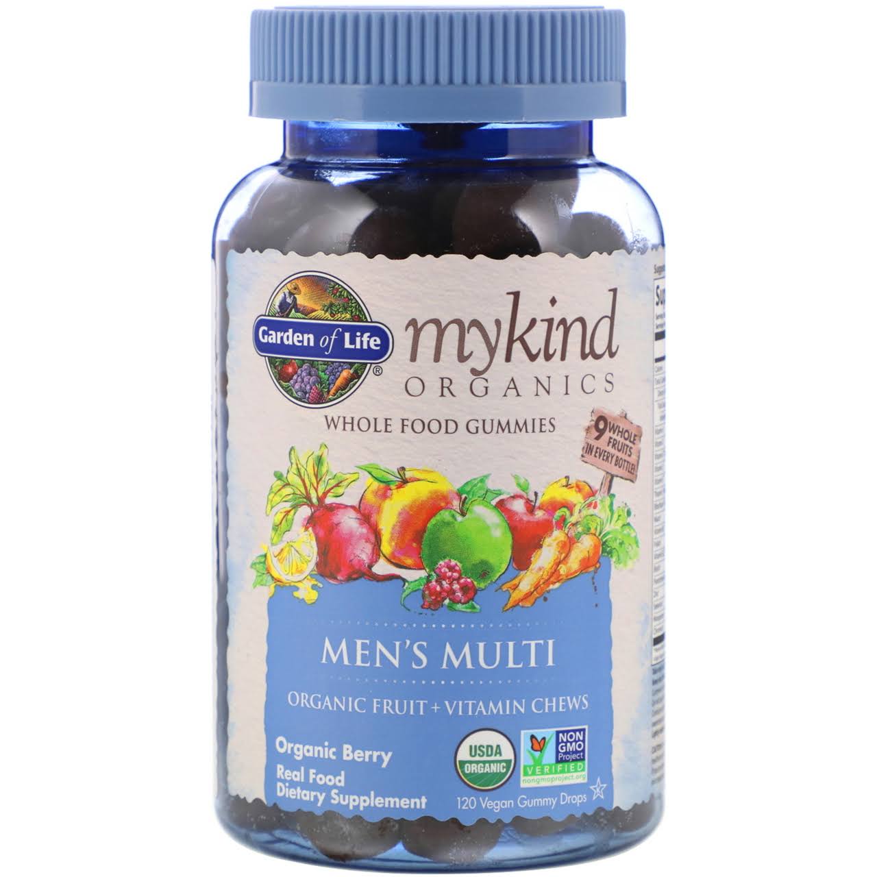 Garden of Life Mykind Organics Mens Multi Whole Food Gummies Vitamin - Berry, 120ct