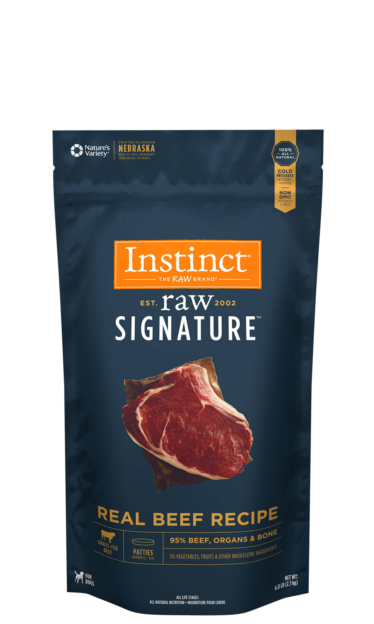 Nature's Variety Instinct - Raw Beef 6 lb (patties)