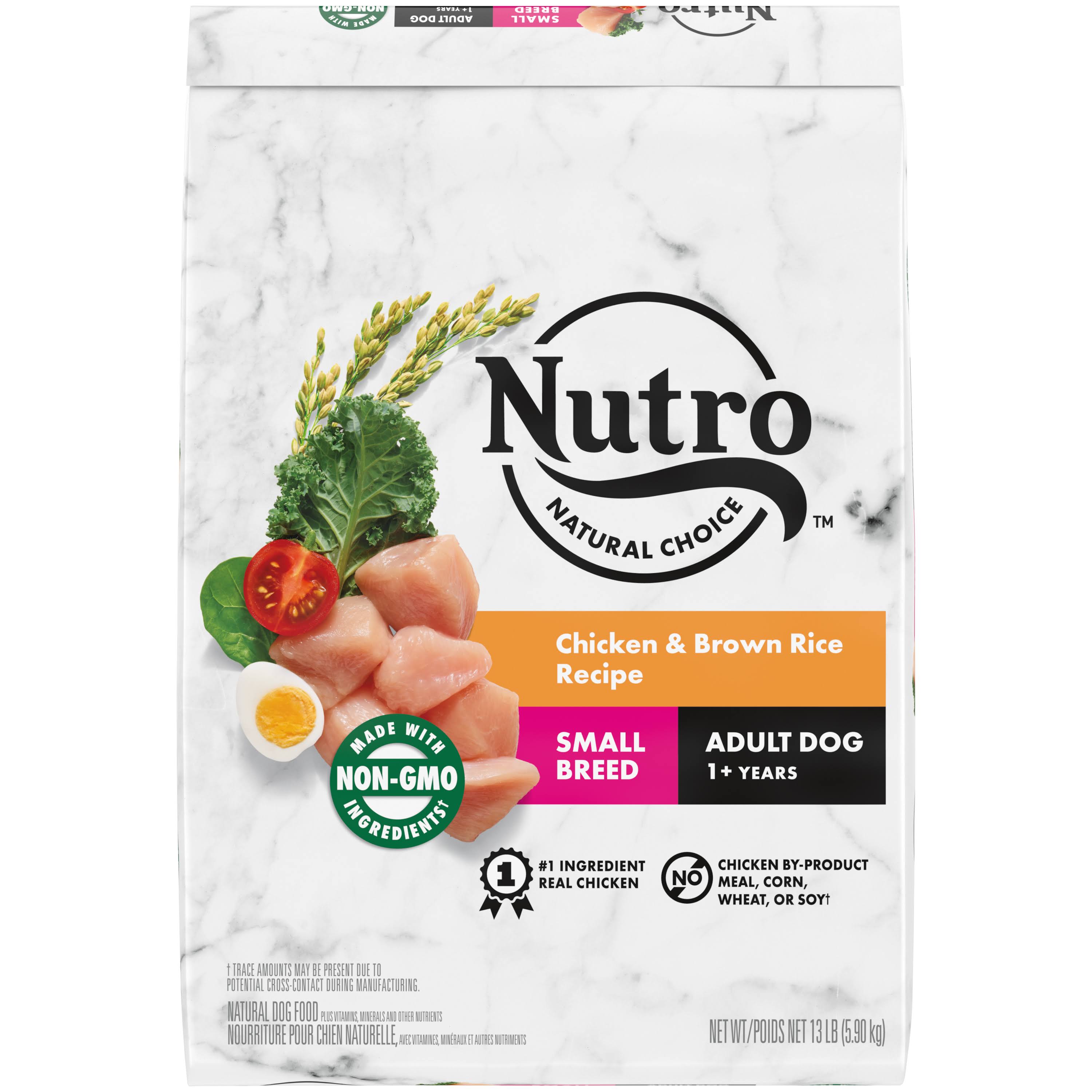 NUTRO Natural Choice Small Breed Adult Dry Dog Food, Chicken & Brown Rice Recipe Dog Kibble, 13 Lb Bag