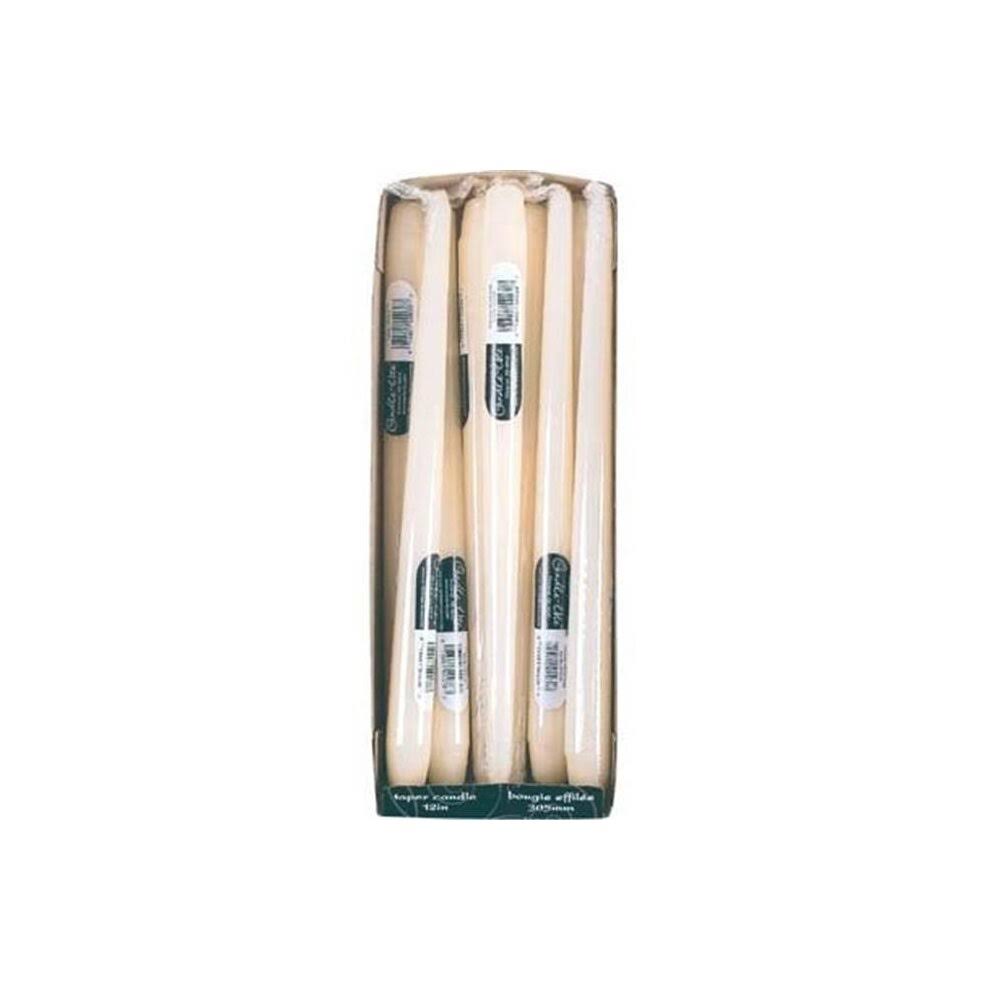 DDI Taper Candle - Ivory, 12", Case of 12