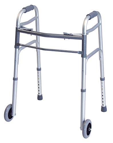 Lumex Everyday Dual Release Walker with 5" Front Fixed Wheels, Adult,