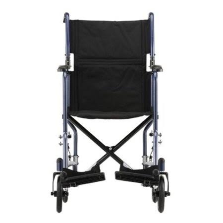 Nova Medical Products Steel Transport Wheelchair - Blue, 19"