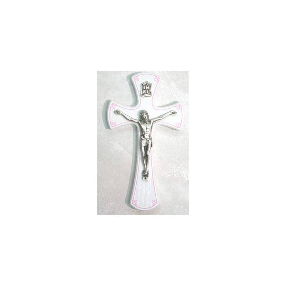 McVan Inc. 7 White/Silver Crucifix/Pink - Decor Gift Religious 79-67-MCVAN
