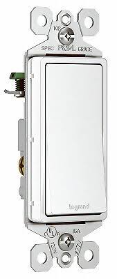 Pass & Seymour Legrand 15-Amp White 3-Way Decorator Light Switch