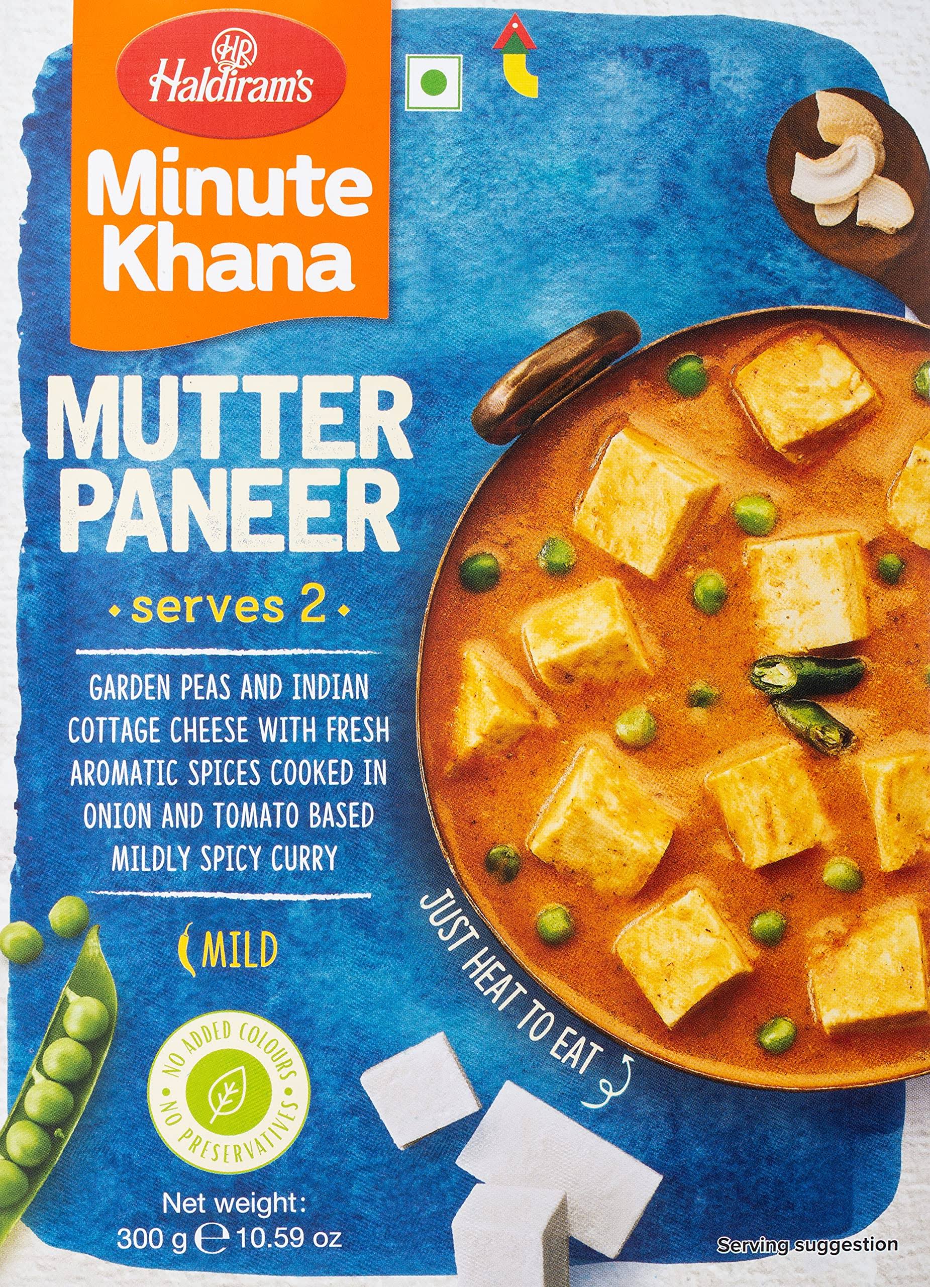 Haldiram's Minute Khana Mutter Paneer - Mildly Spicy, 300g