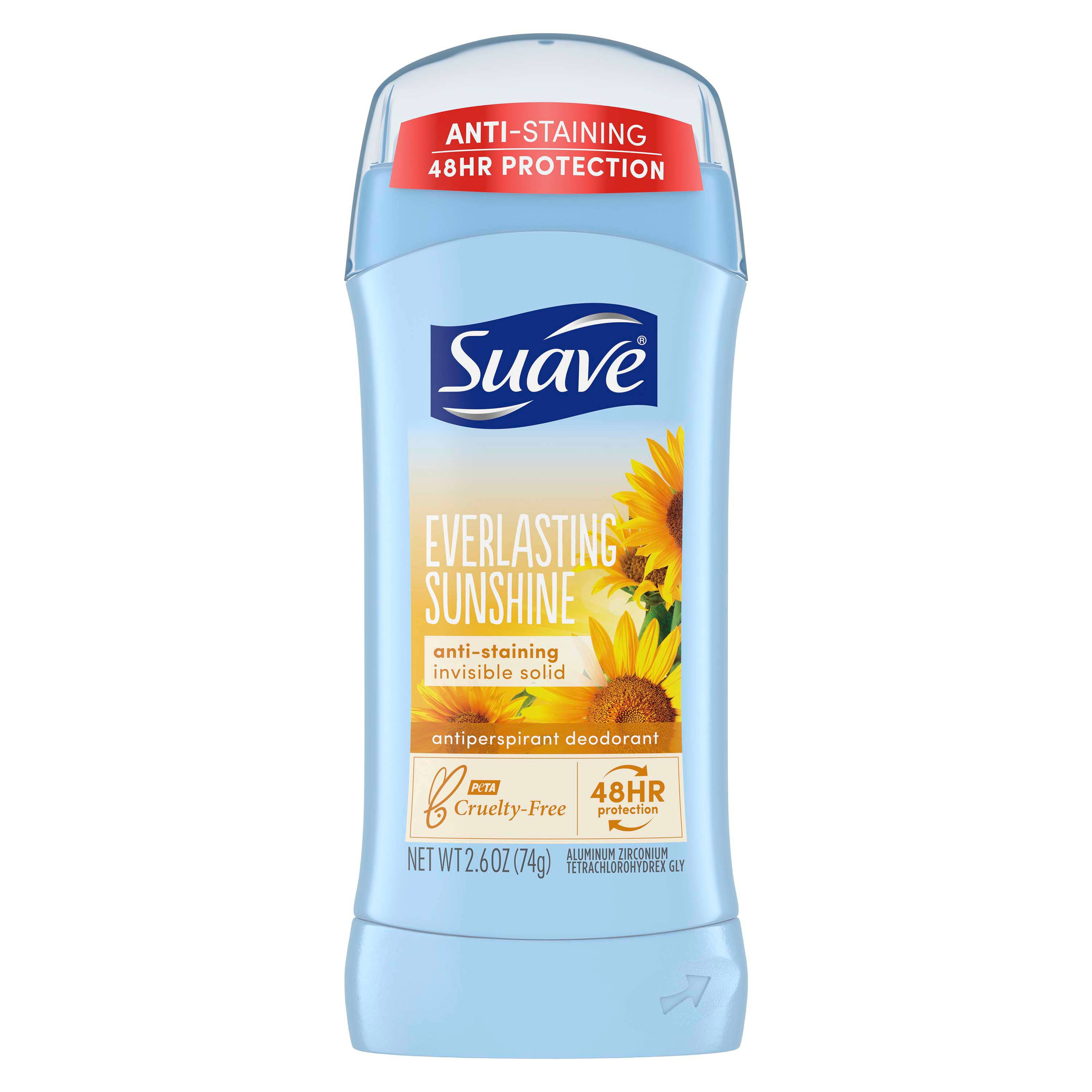 Suave Invisible Solid Antiperspirant Deodorant - Everlasting Sunshine, 2.6oz