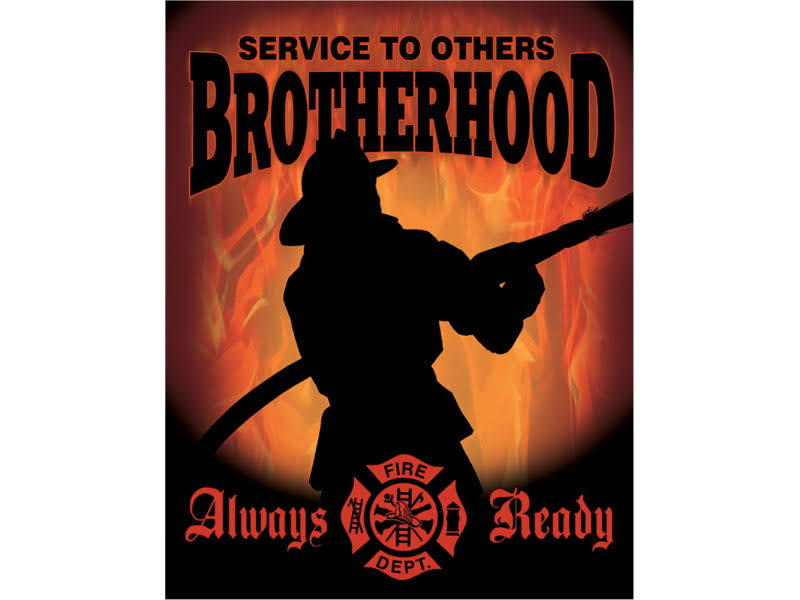 Tin Signs Fireman Brotherhood Tin Sign, 1901