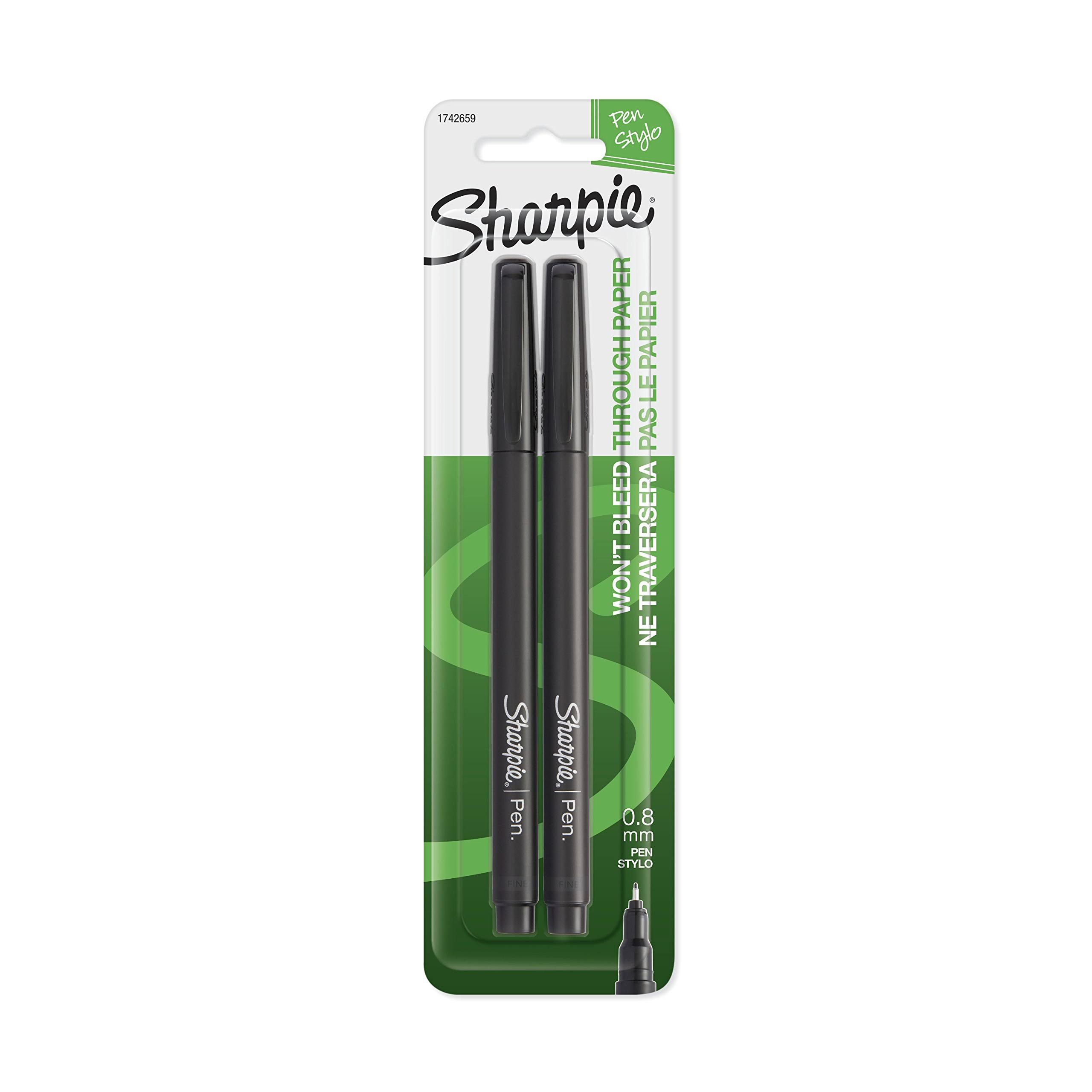 Sharpie Fine Point Pen - Black, 2 Pack