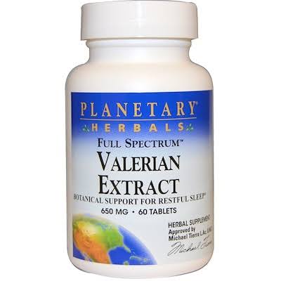 Planetary Herbals, Valerian Extract, Full Spectrum, 650 mg, 60 Tablets