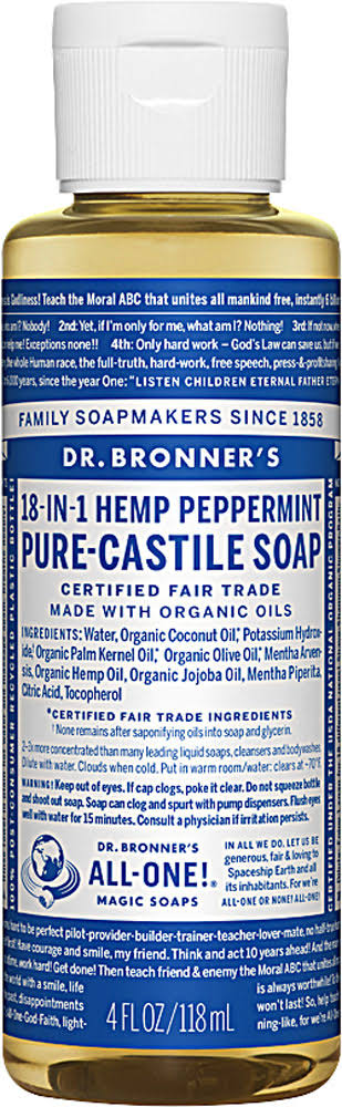 Dr. Bronner's Peppermint Castile Liquid Soap - 118ml