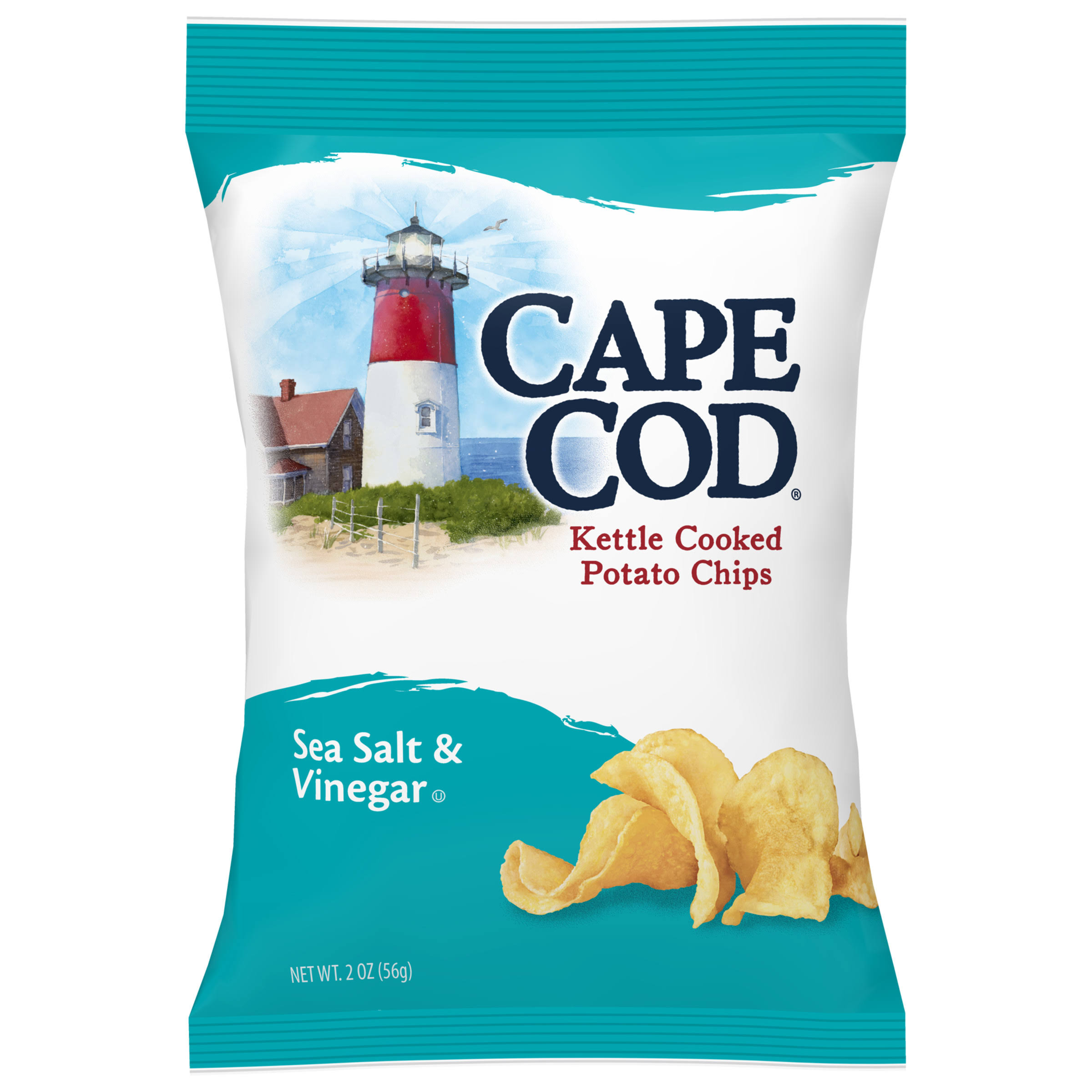 Cape Cod Potato Chips, Kettle Cooked, Sea Salt & Vinegar - 2 oz