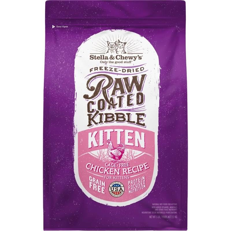 Stella & Chewy's Chicken Flavored Raw Coated Cage-Free Kitten Dry Cat Food, 5-lb Bag