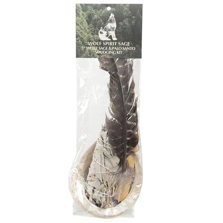 Large 7 inch White Sage & Palo Santo Smudging Kit with Abalone Shell