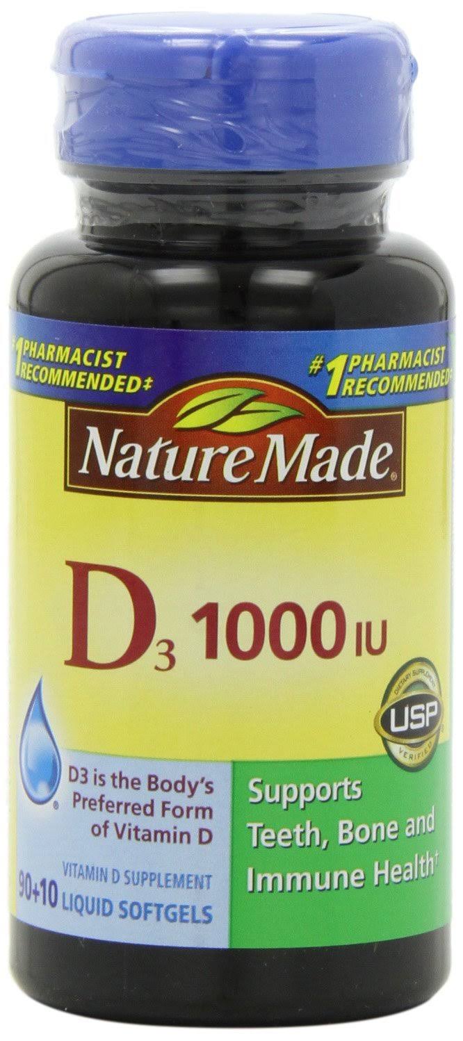 Nature Made: D3 Vitamin D Supplement - 100 Liquid Softgels