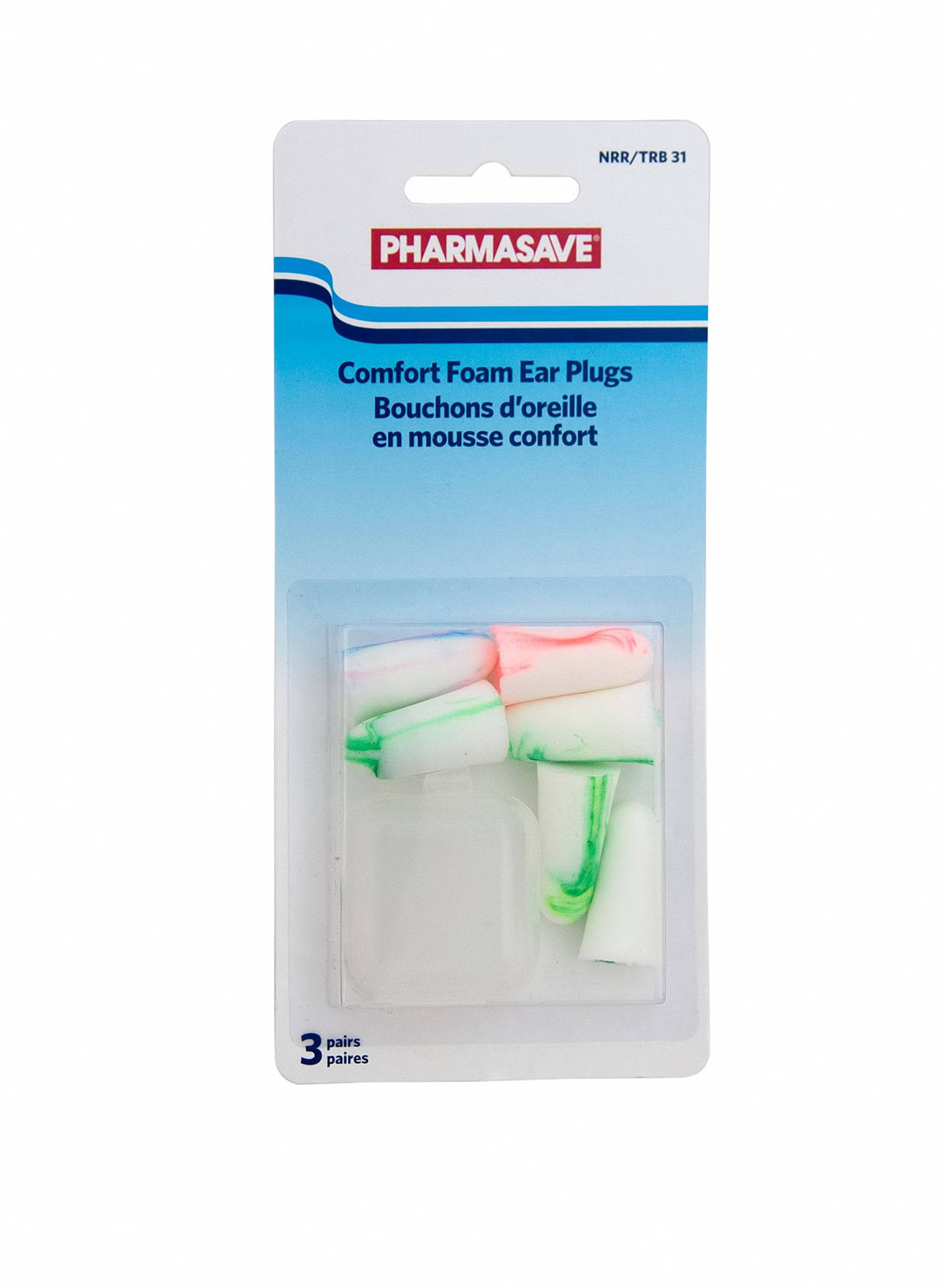 PHARMASAVE COMFORT FOAM EAR PLUGS - MULTICOLORED 3PR