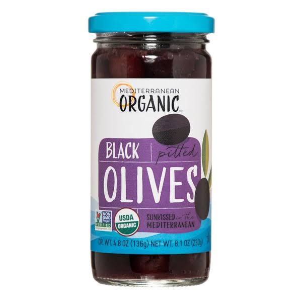 Mediterranean Organic Tree Ripened Black Olives - Pitted, 9oz