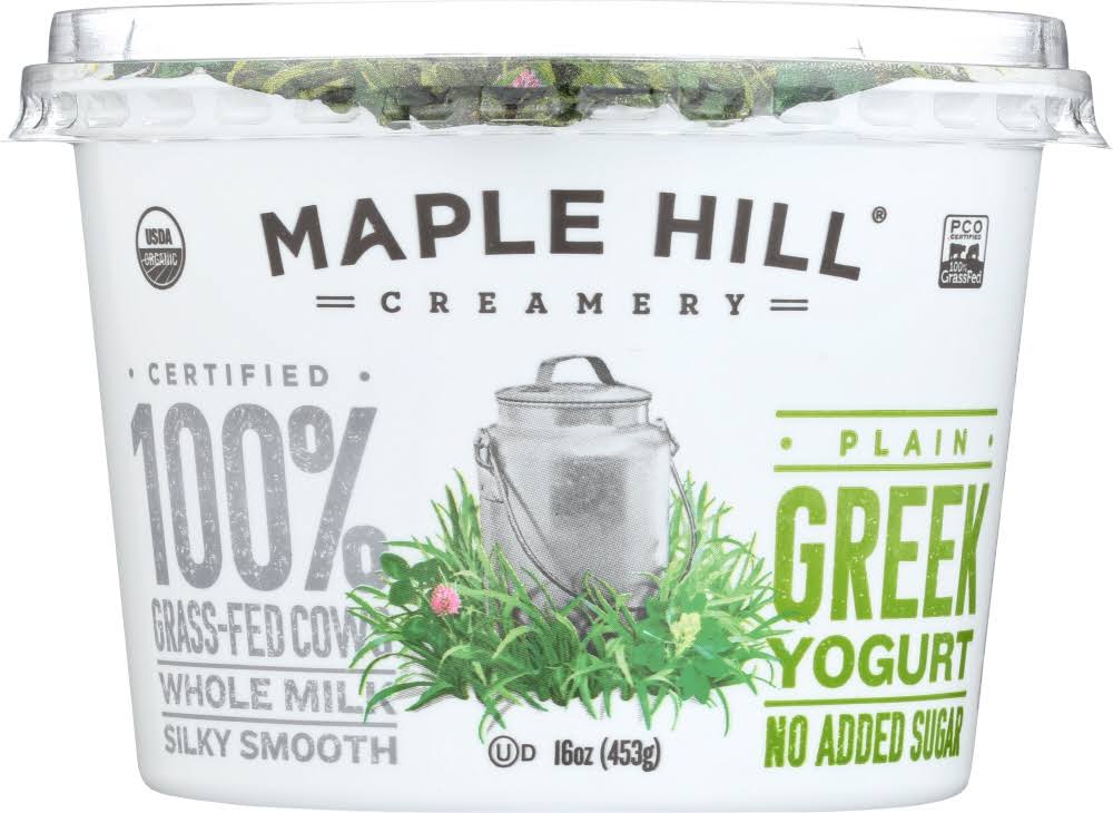Maple Hill Creamery Grass Fed Organic Greek Yogurt - Plain, 16oz