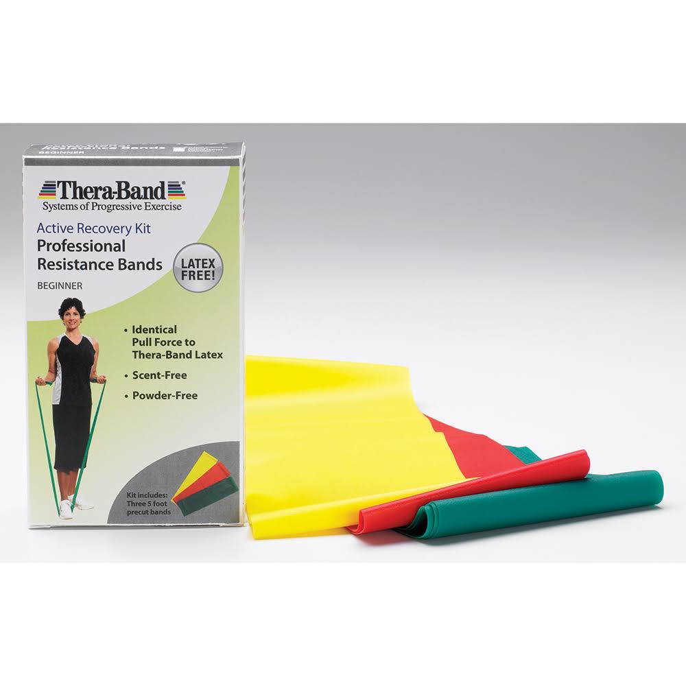 Theraband Resistance Bands Set, Professional Non-Latex Elastic Band For Upper & Lower Body Exercise, Strength Training Without Weights