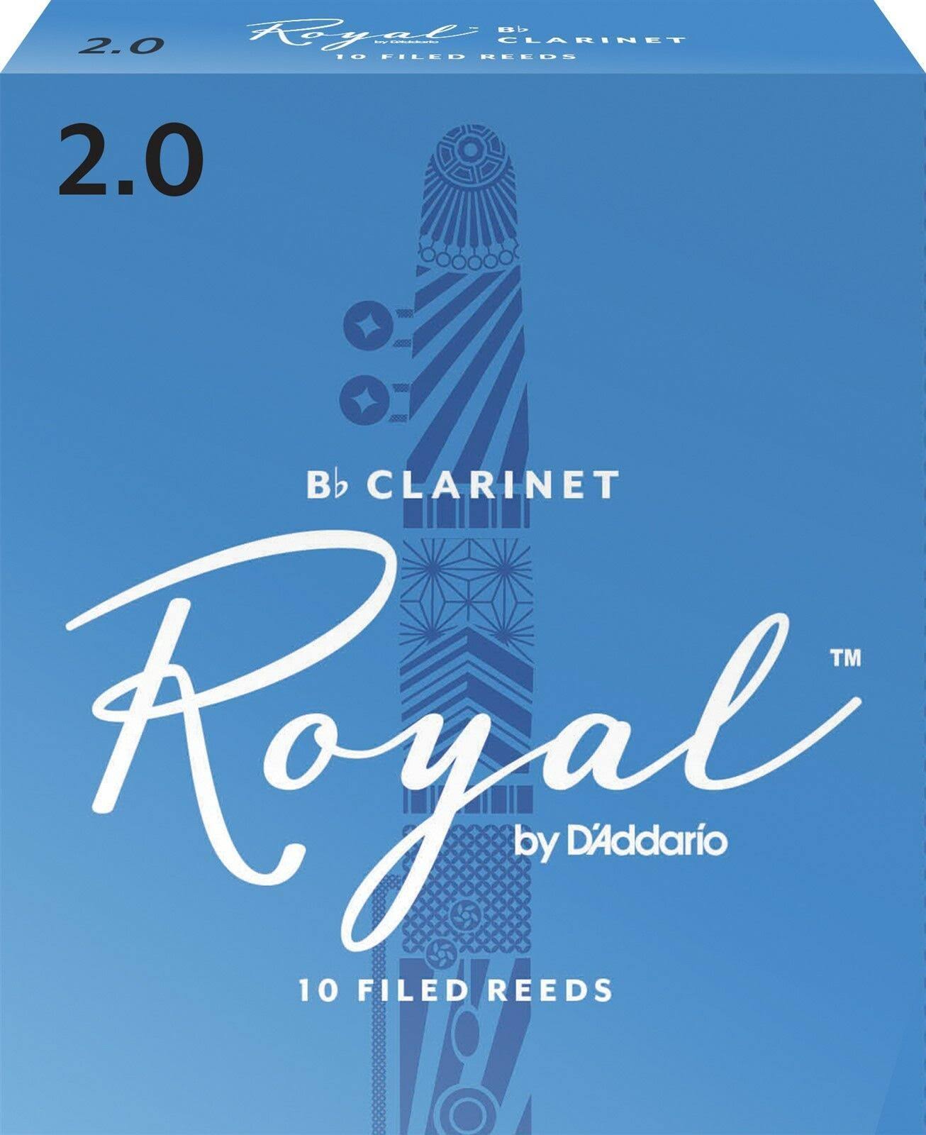 Rico Royal Bb Clarinet Reeds - Strength 2.0, 10pk