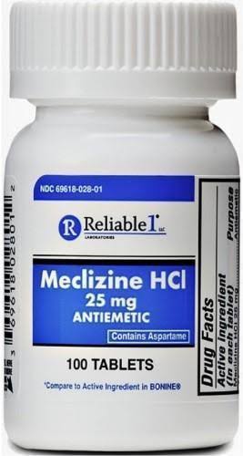 Meclizine Generic Bonine Motion Sickness 100 Chew Tablets - 100ct, 25mg