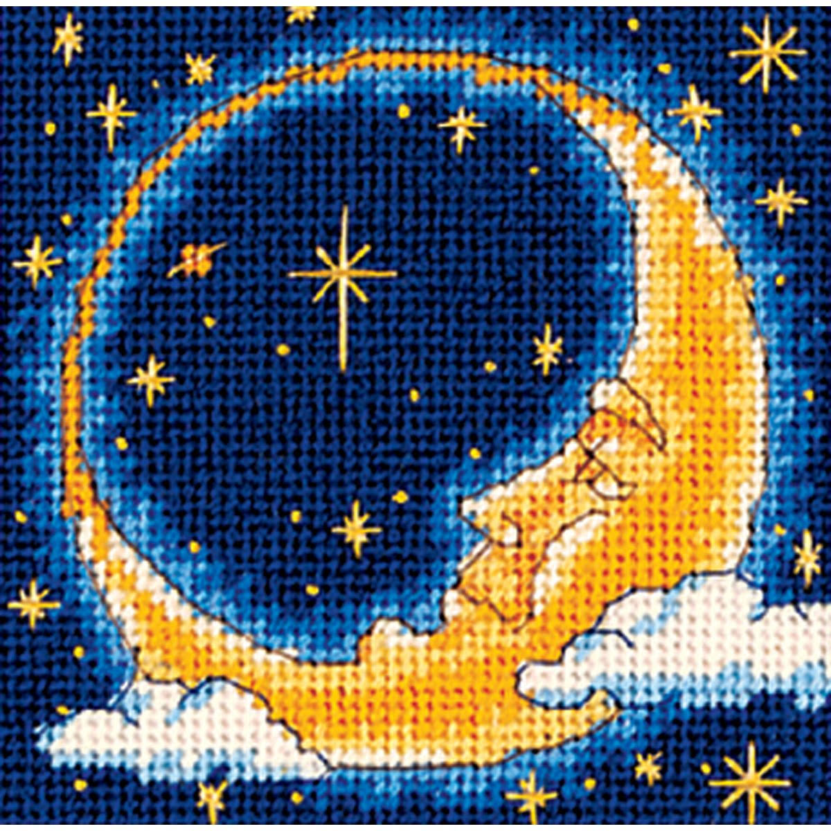 Dimensions Needlepoint Canvas Stitch Kit - Moon Dreamer, 5" Square