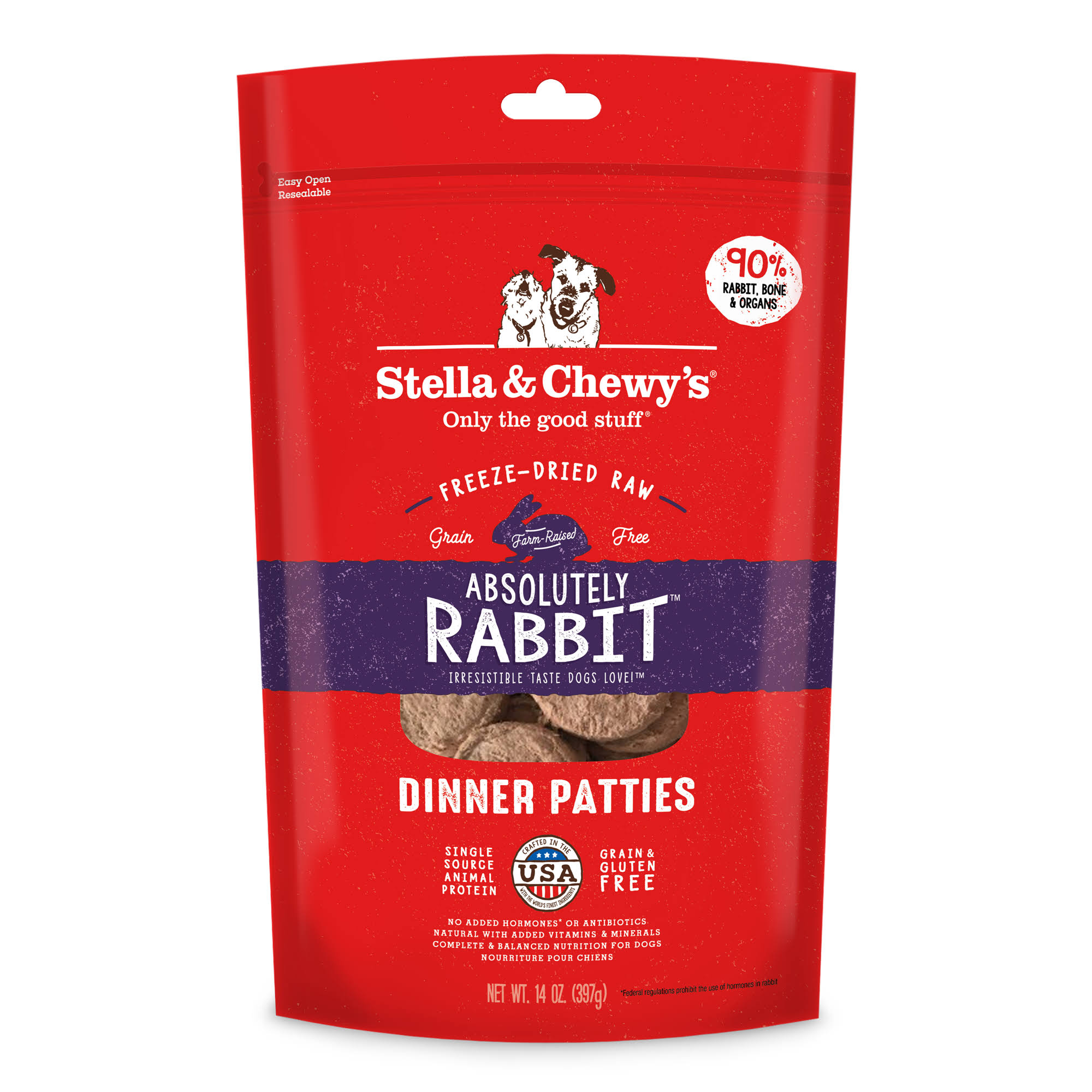 Stella & Chewy's Freeze Dried Dinner for Dog - Absolutely Rabbit Dinner Patties