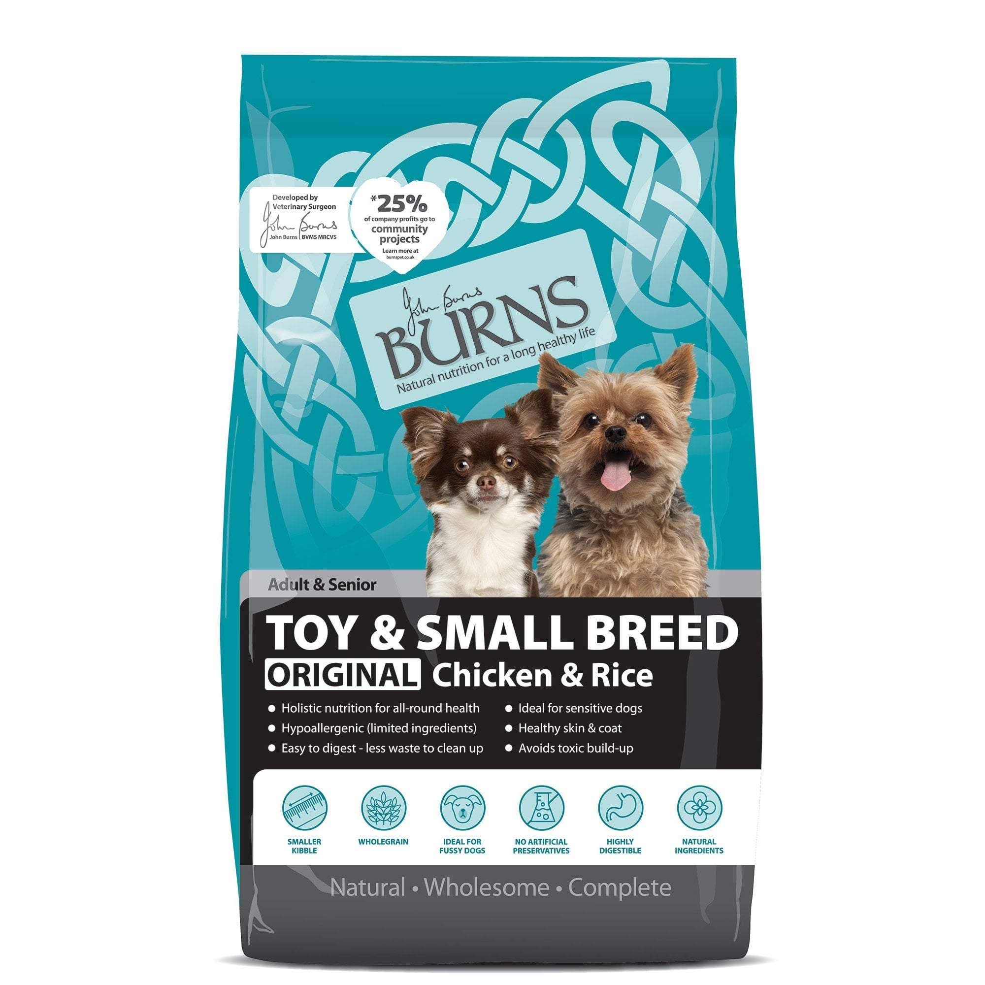 Burns Toy and Small Breed Dog Food - Chicken & Brown Rice 2Kg