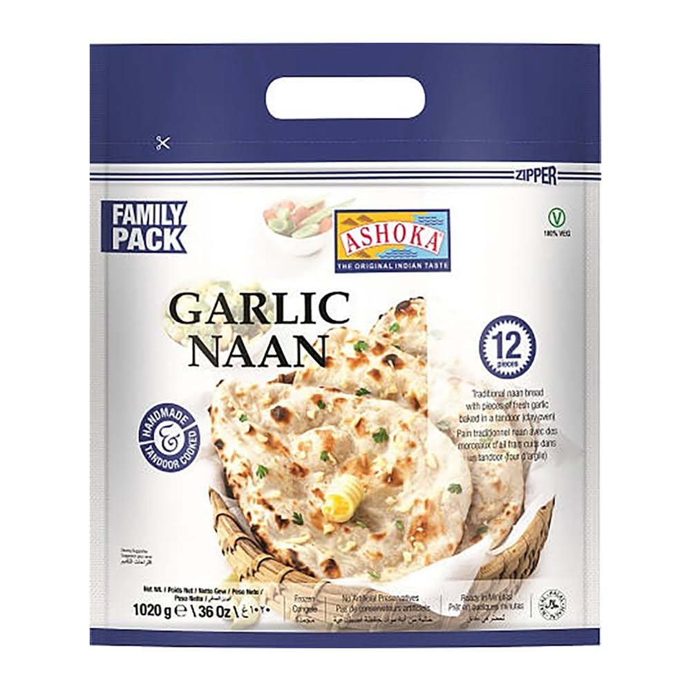 Ashoka Tandoori Garlic Naan Family Pack - 12 ct