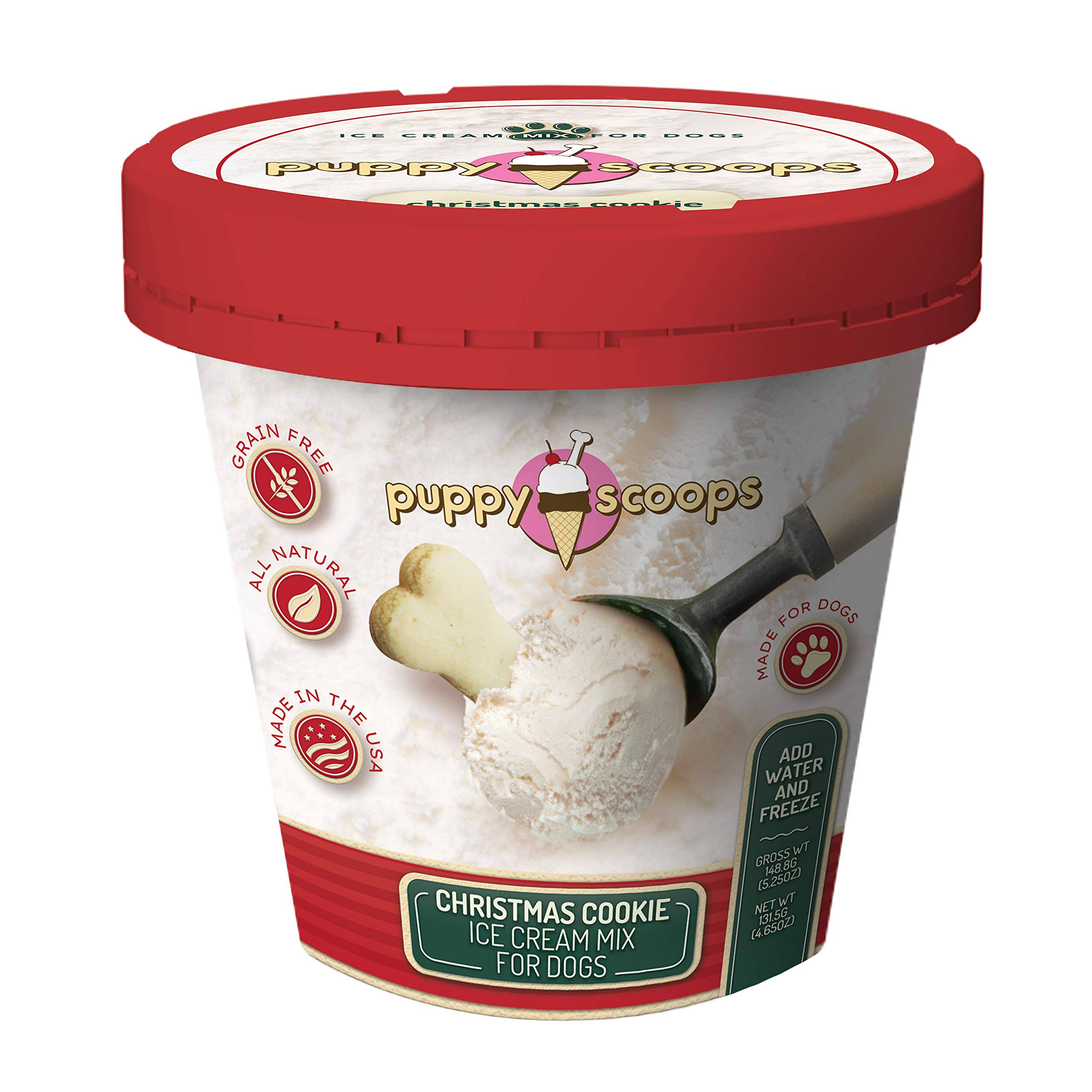 Puppy Cake Scoops Christmas Cookie Ice Cream Mix for Dogs