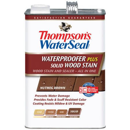 Thompson's Waterseal Waterproofing Stain, Solid, 1 gal, Nutmeg Brown