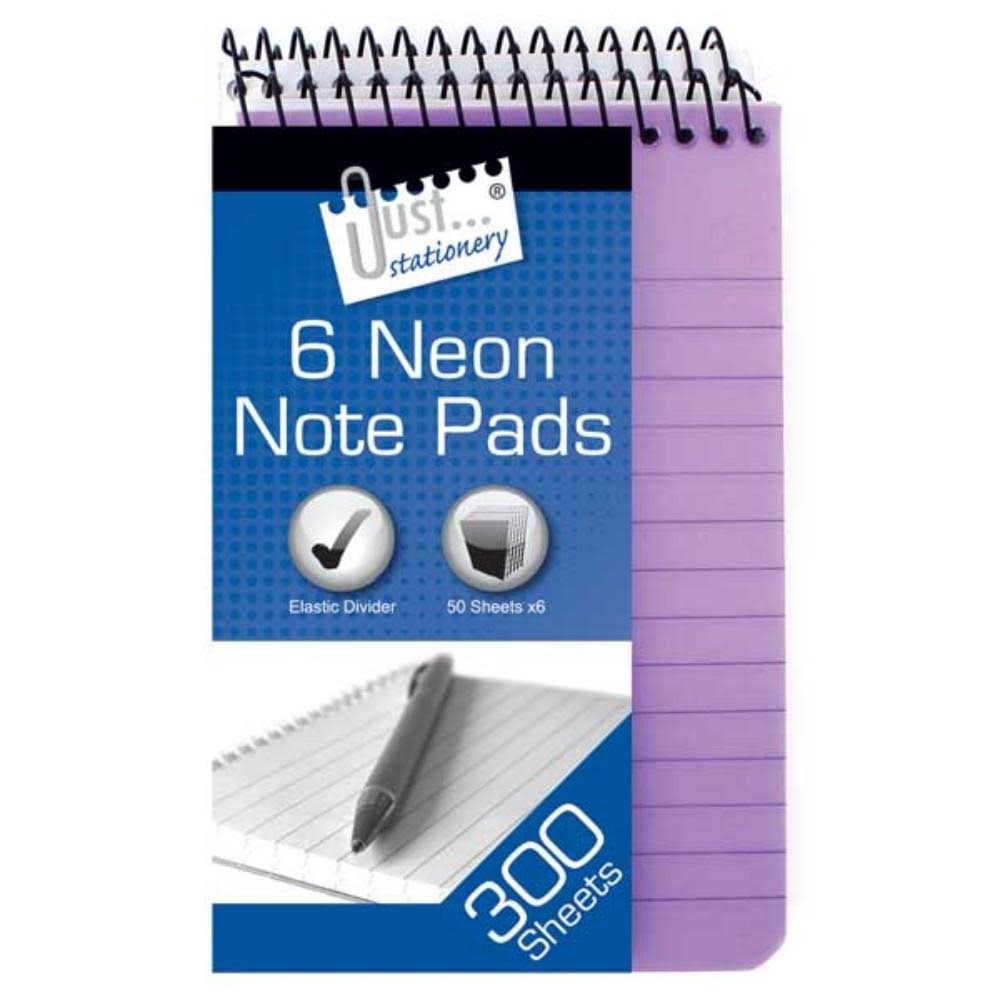 Pack of 6 Neon PP Cover Notebook 76 x 126mm