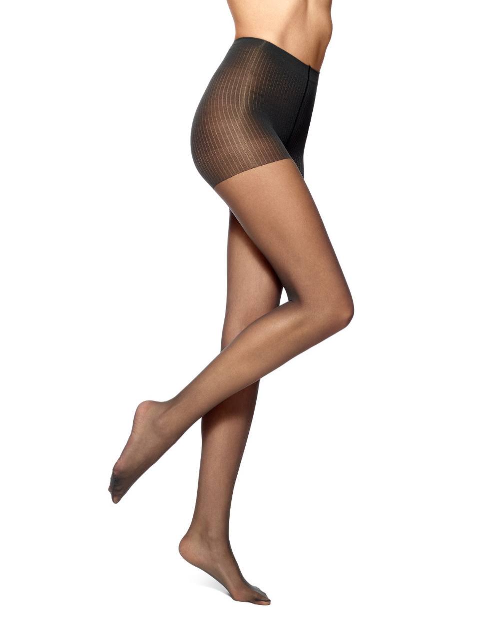 No Nonsense Women's Control Top with Sheer Toe Pantyhose - Off Black, Size Plus