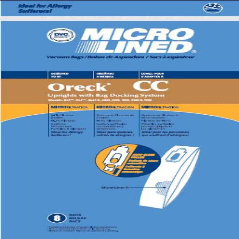 Microlined Oreck XL Type CC Upright Vacuum Bags