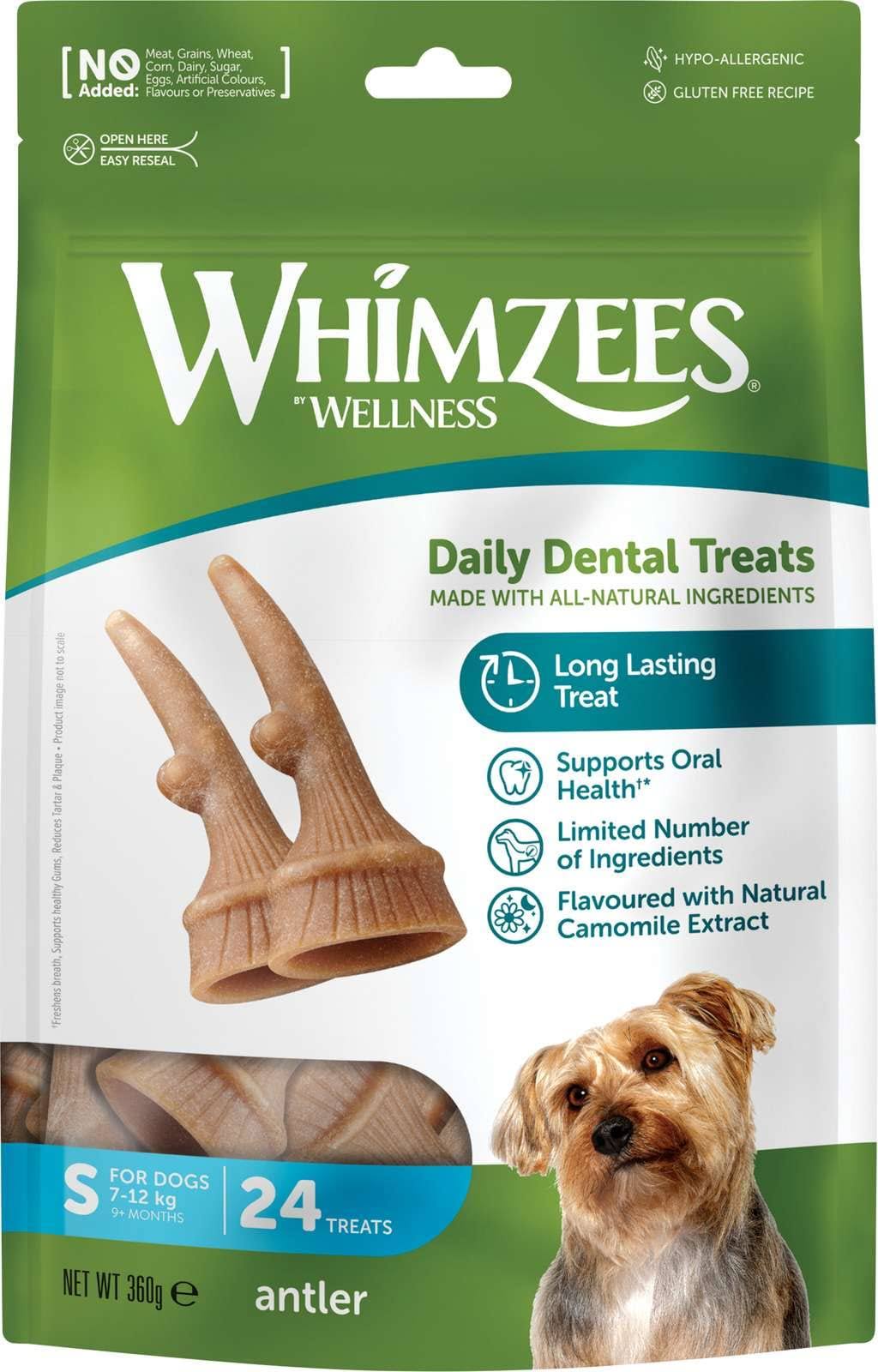 Whimzees Antler Small Dog Treats - 24 Pack