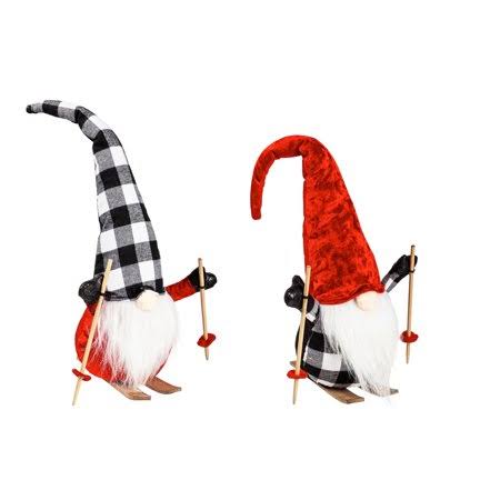 Evergreen Red & Black Buffalo Check Ski Plush Gnome Set One Size