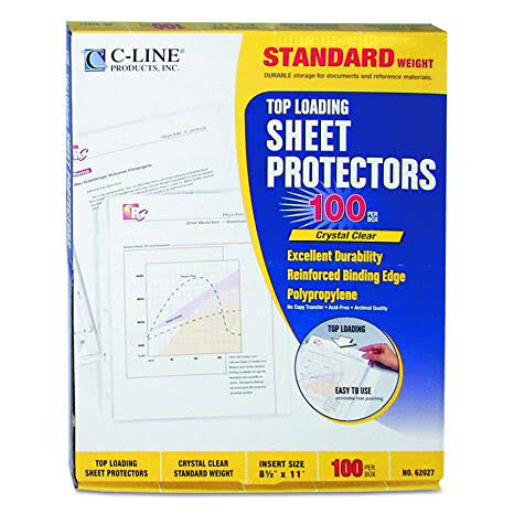 Sheet Protectors, Clear, Pack-100