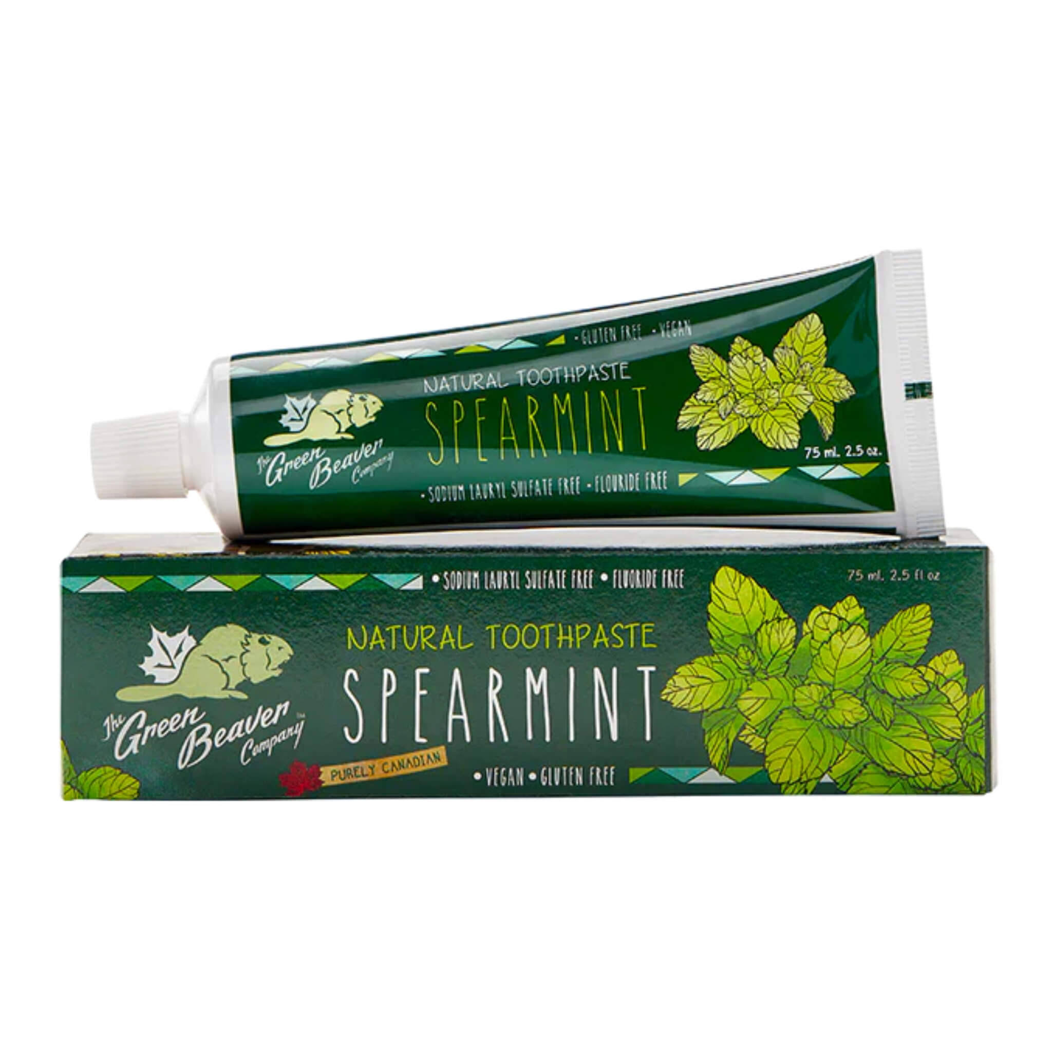 The Green Beaver, Natural Toothpaste, Spearmint, 2.5 fl oz (75 ml)