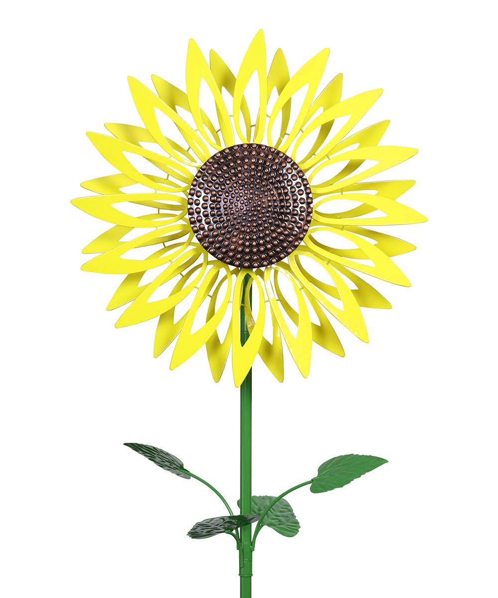 Exhart 18984-rs Giant Kinetic Metal Yellow Sunflower Stake