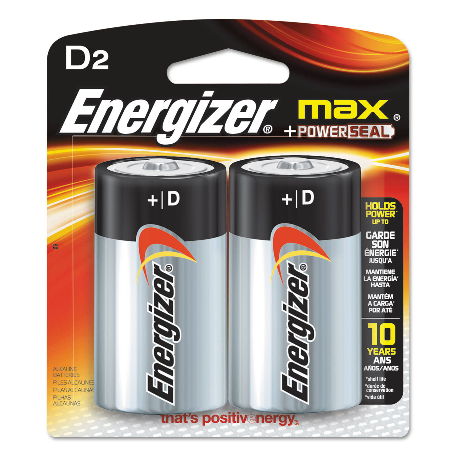 Energizer Max Alkaline Batteries - Size D2