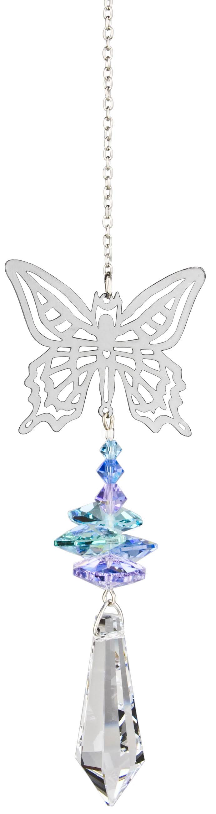 Woodstock Rainbow Makers Crystal Fantasy Butterfly Wind Chimes - 10"
