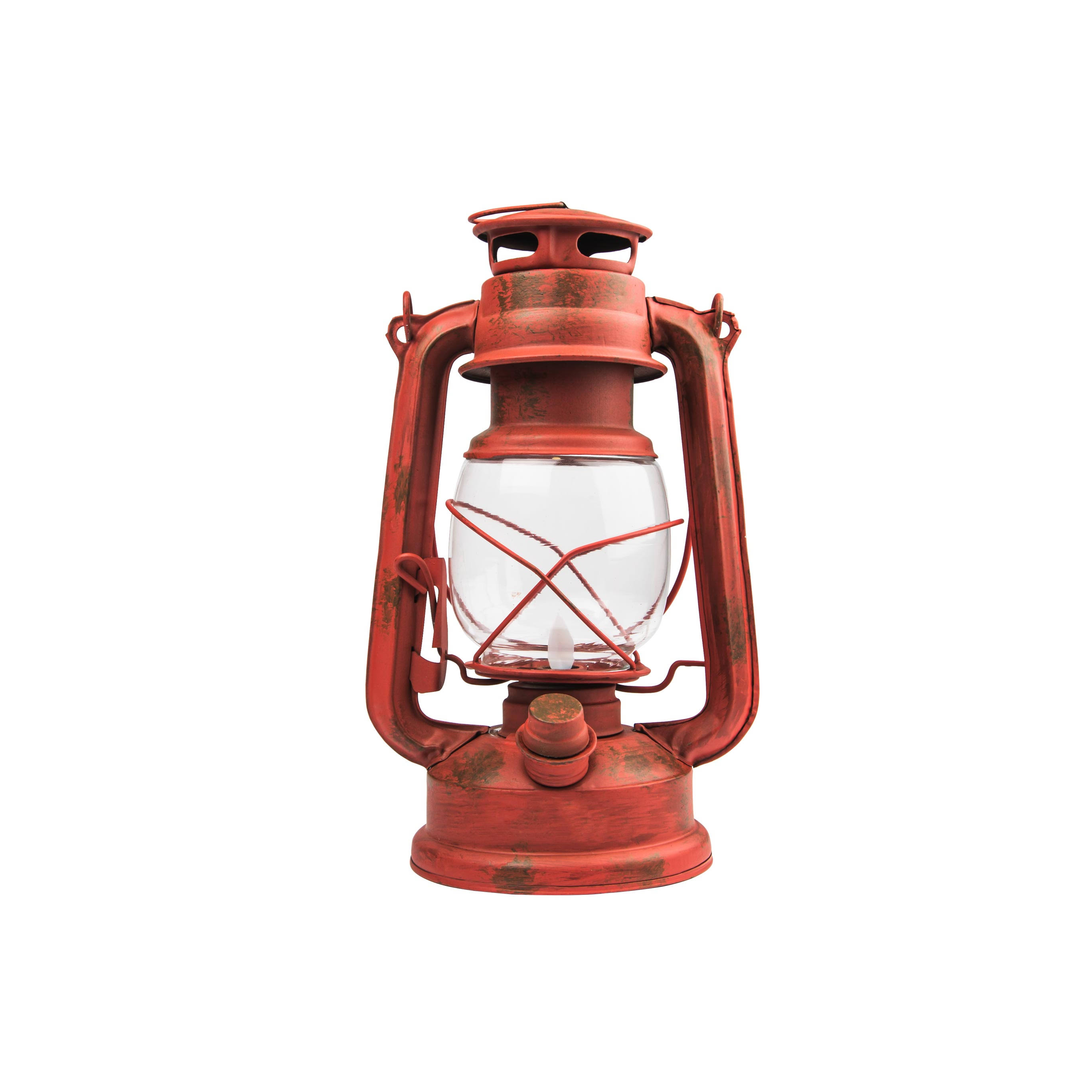 Nebo Old Red Lantern with Realistic Flickering Flame
