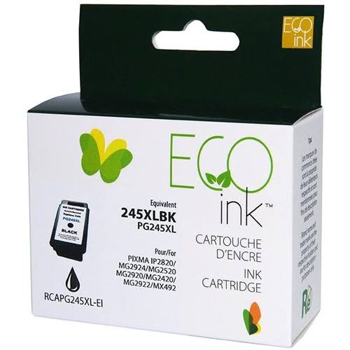 Eco Ink Ink Cartridge - Remanufactured for Canon PG245XL - Black