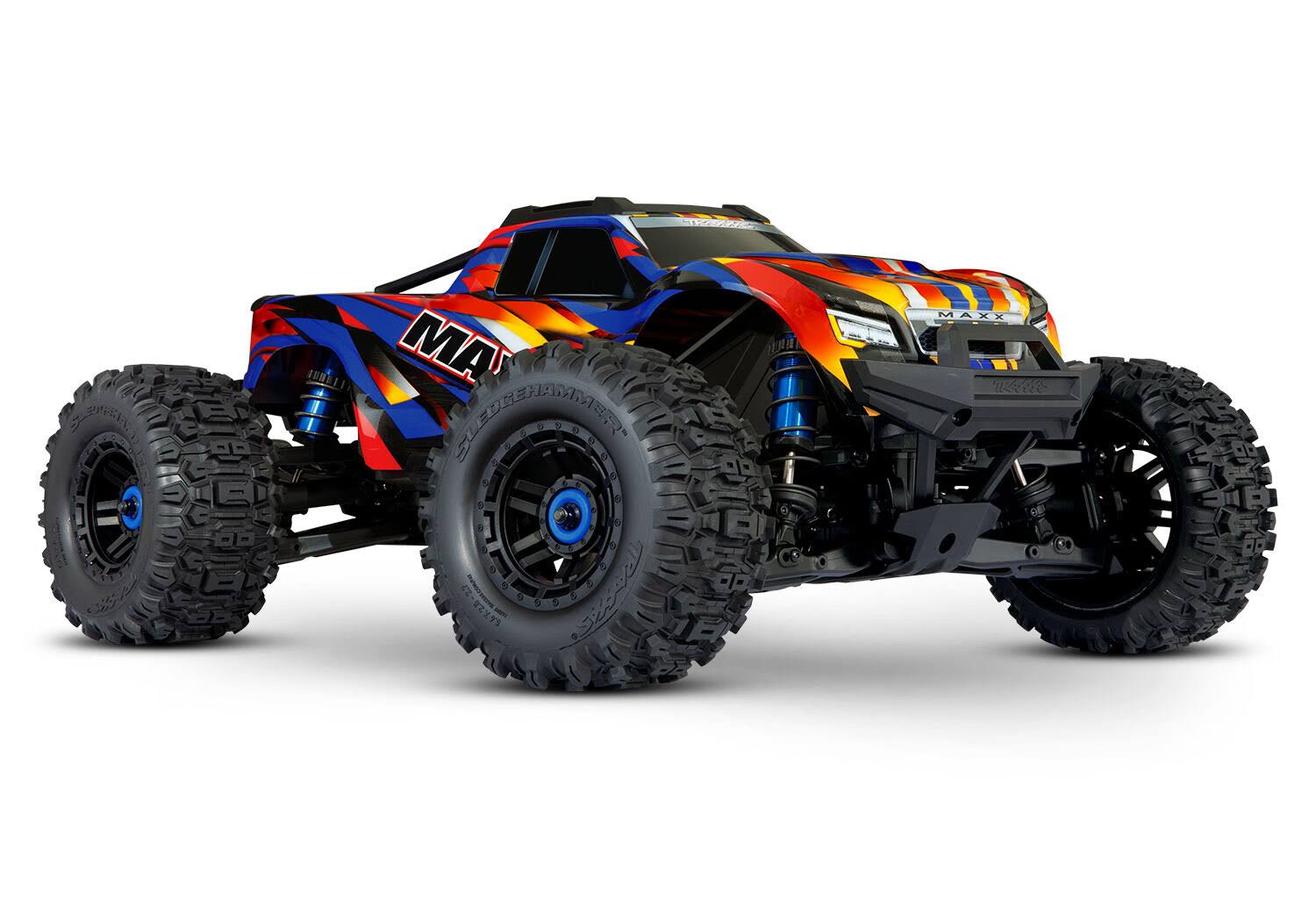 Traxxas Maxx V2 with WideMaxx 1/10 Electric RC Monster Truck - Yellow/Red 89086-4