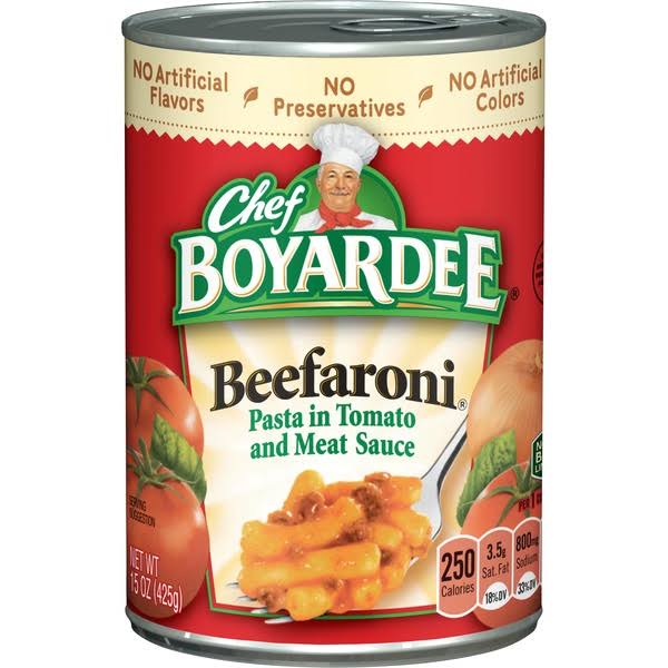 Chef Boyardee Sauce - Beefaroni Pasta in Tomato and Meat, 15oz