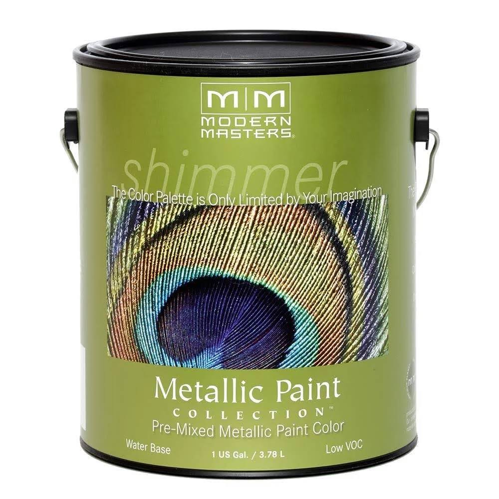 Modern Masters ME150-GAL Shimmer Metallic Paint - Silver, 1gal
