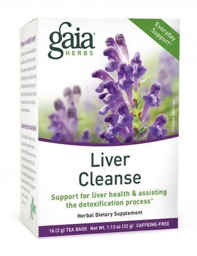 Gaia Herbs, Liver Cleanse Herbal Tea, Caffeine Free, 16 Tea Bags, 1.13 oz (32 g)