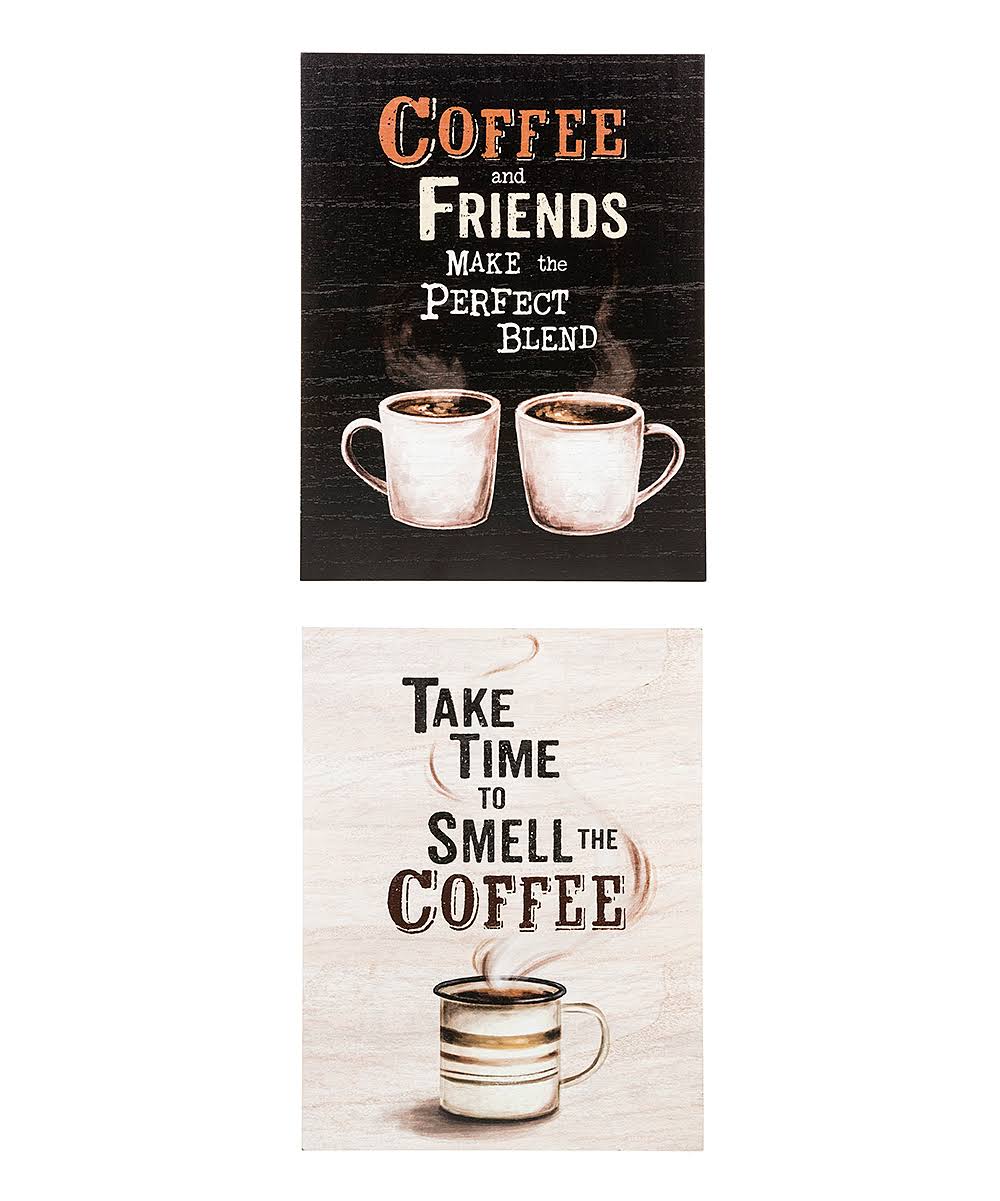 Ganz Decorative Plaques - Coffee Wall Sign - Set of Two