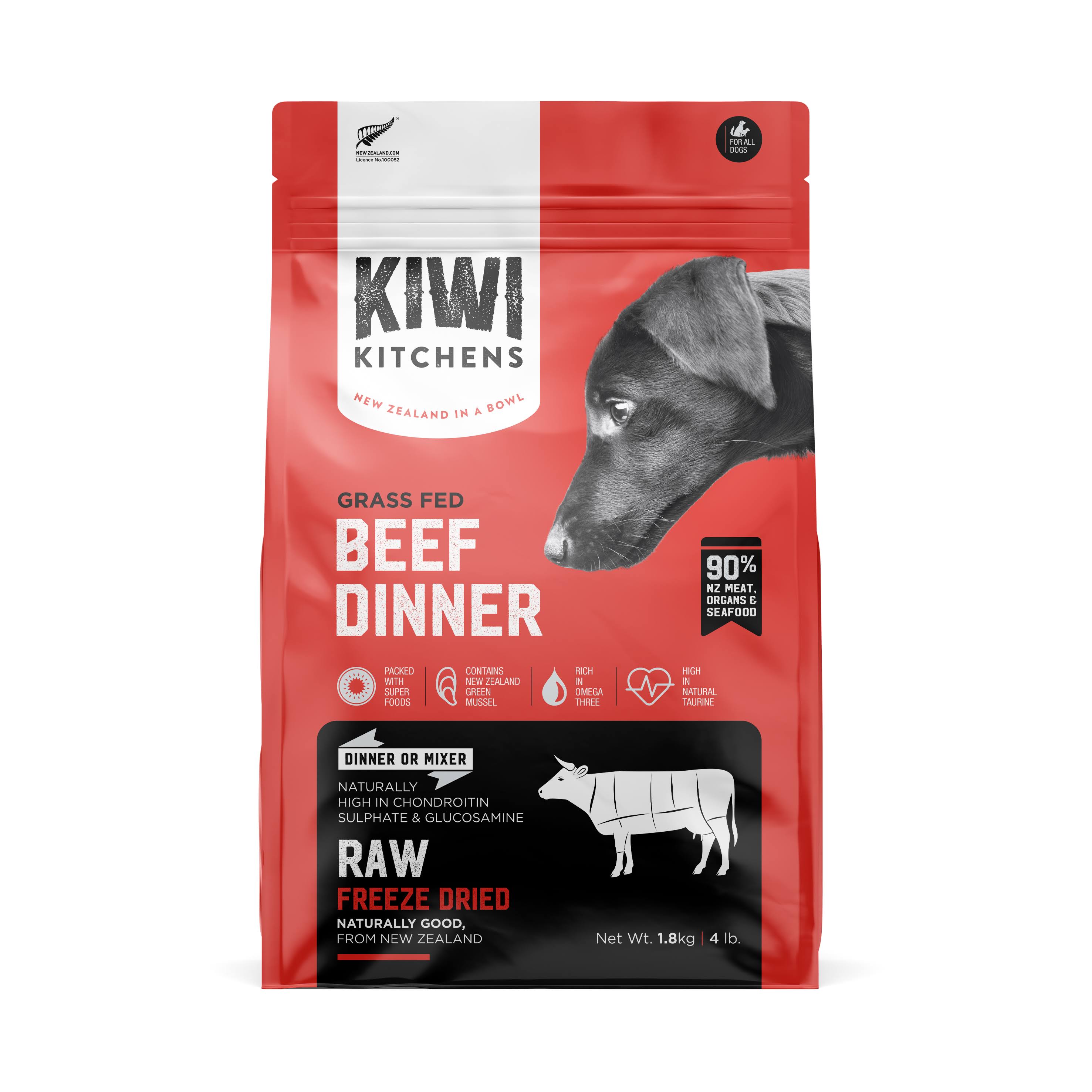 Kiwi Kitchens Beef Dinner Freeze Dried Dog Food 1.8kg