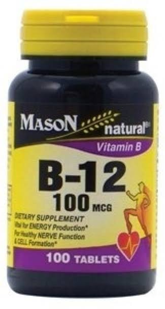 Mason Natural B-12 Supplement - 100mcg, 100 Tablets