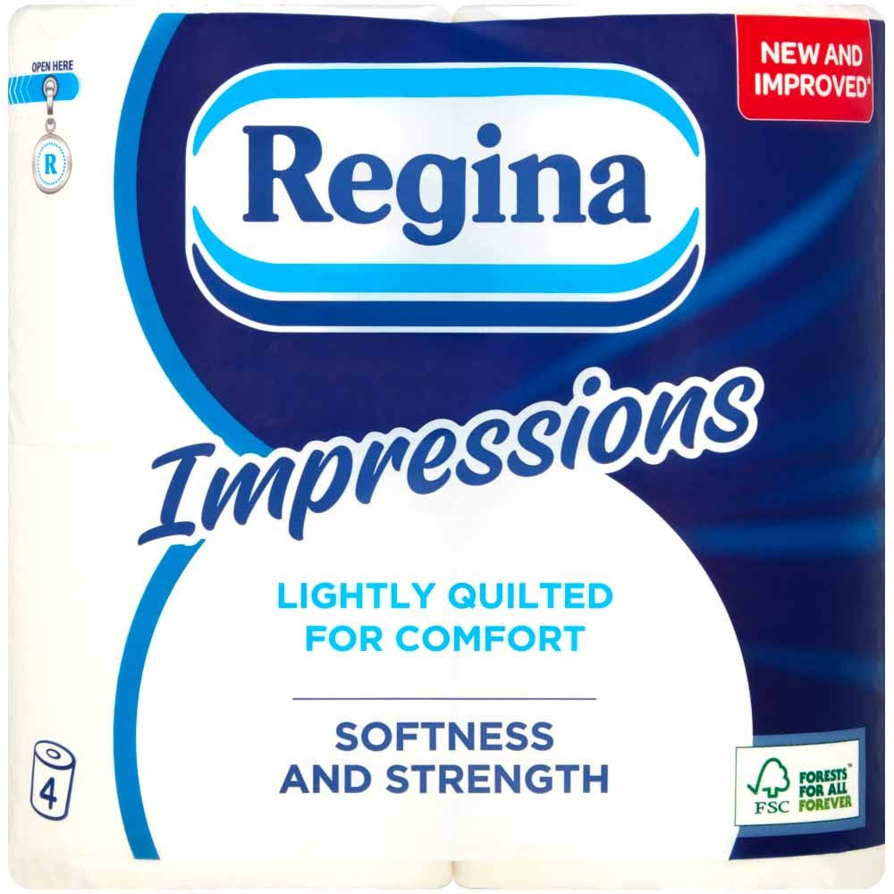 Regina Impressions Toilet Tissue - 4 Rolls, 3 Ply